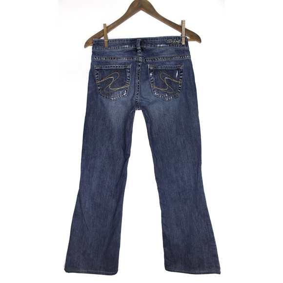 Silver Jeans Distressed Flare Hemmed Cuff Jeans 26 2 Preowned - Picture 6 of 10